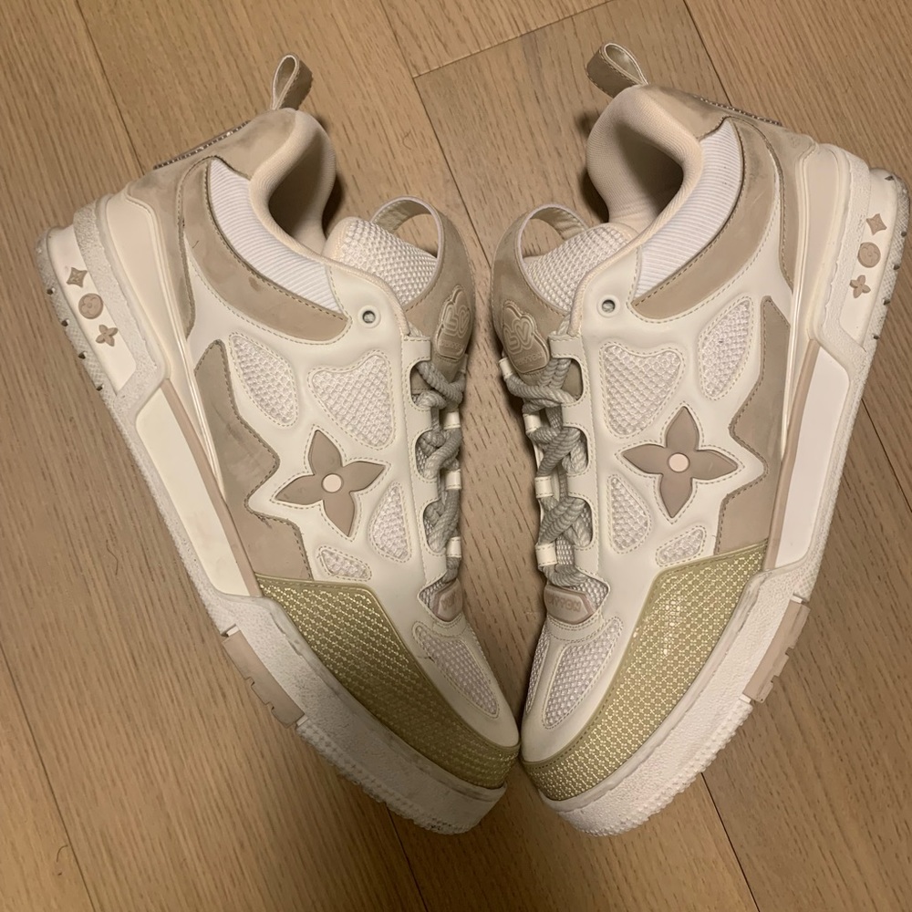 Louis Vuitton sk8 skate sneaker trainer sz lv 12 beige tan IAARQS
